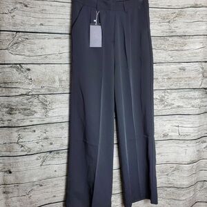 Elegant Dark Gray Wide-Leg Trousers